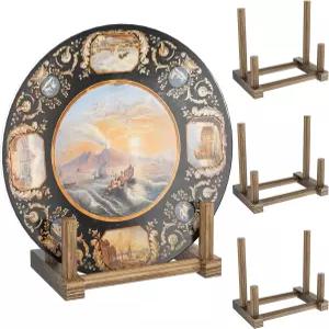 NiHome 6 다목적 나무 디스플레이 스탠드는 접시 사진 책 비닐 레코드 태블릿 작은 예술 작품 홈 데코용