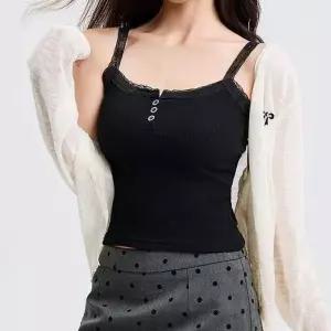 여성 레이스 이너 나시 기본 티셔츠 끈나시 레이어드 언더웨어