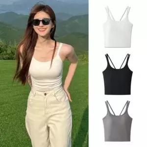 여성 크로스 끈나시 브라탑 런닝 브라렛 나시 이너웨어 슬림핏