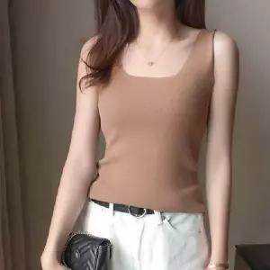 여성 스퀘어넥 슬리브리스 탑 나시티 여름 데일리 이너웨어 5컬러