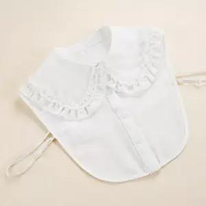 이중 프릴 빅 페이크 카라 레이어드 셔츠 넥케이프