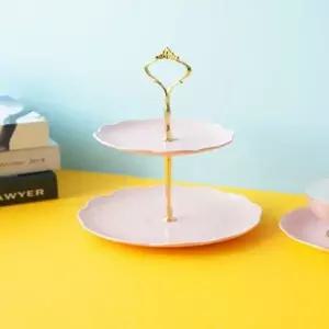 골드핑크 2단 케이크 스탠드 파티플레이트 파티접시