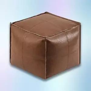 ( )라이프가이드 Brown 스퀘어 십자 수납스툴커버 쿠션스툴커버 정리수납의자 충전재 제외