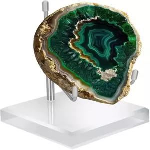 4 x 5.5인치 대형 크리스탈 홀더 조절 가능한 금속 암이 있는 아크릴 디스플레이 스탠드 지오드 광물 표본