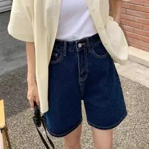 [하프클럽/옷자락]여자 하이웨이스트 와이드핏 여름 청 반바지