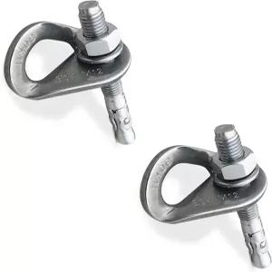 YZTONPAO 2 세트 304 스테인리스 스틸 클라이밍 앵커 볼트 30KN 암벽 행거 고정 안전 고정점 홀딩