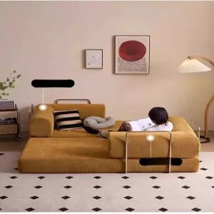 다용도 좁은공간 원룸 좌식 침대형 접이식 패브릭 소파 압축