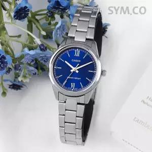 [카시오] LTP-V005D-2B2 클래식 라운드 아날로그 정장 여자 메탈 시계 d3