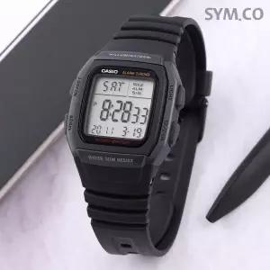 [카시오] W-96H-1B 군인 군용 스퀘어 듀얼타임 스포츠 남자 우레탄 시계 d3