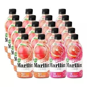 [음료센타]웅진 자연은 더말린제로 500ml 복숭아 + 자몽 혼합 20입