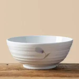 대면기 21cm 이천도자기 청꽃 백자 원형 그릇 식기