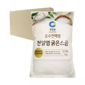 [박스] 청정원 천일염 굵은소금 1kg 12입