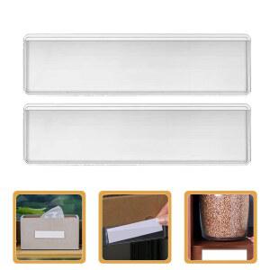 25Pcs 투명 접착 포켓 카드 용 방수 PVC 라벨 홀더 이름 태그 선반 사무실 보관