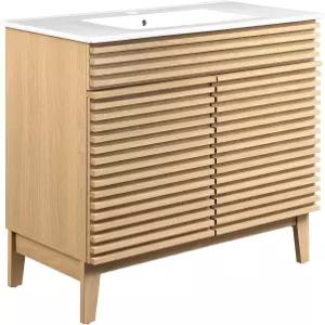 모드웨이 렌더 36인치 욕실 배니티(오크 화이트)