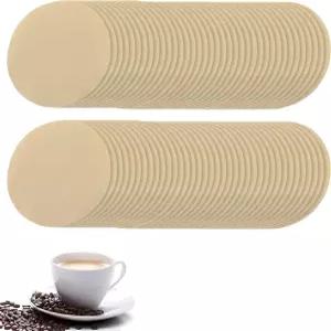 와지아콕 400 카운트 2.5인치 천연 표백되지 않은 원형 커피 필터 모카 포트 스 드립 및 에스프레소 머신용