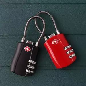 번호자물쇠 TSA 블랙와이어자물쇠 비밀번호 열쇠고리 다이얼 락카