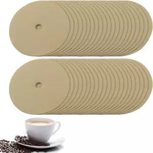 와지아콕 300 카운트 3.75인치 비표백 원형 퍼콜레이터 커피 필터 포트 캠핑 홈 오피스용 일회용 디스크