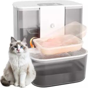 난방 필터 없음 폐수 분리 검은 턱 방지 세라믹 볼 고양이와 작은 개를 위한 4.5L 자동 무선 정수기