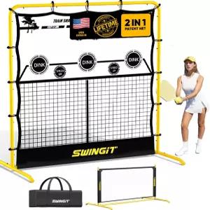 휴대용 피클볼 리바운더 네트 딩크 발리 및 드라이브용 3in1 단독 트레이닝 시스템 캐리백 야외 실내 사용