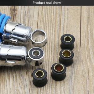 4개 고정 링 쇼크 업소버 부시 오토바이 전기차 10MM 12MM 고무 슬리브 범용 블랙 버퍼