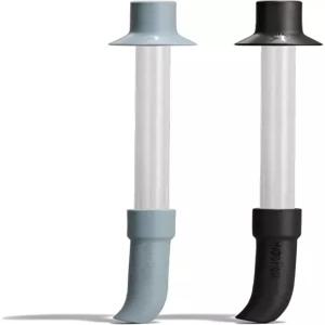 하이드로 플라스크 셰이커 병 빨대 캡 액세서리 - 검은색 및 셰일 그레이 체육관 뚜껑 2팩