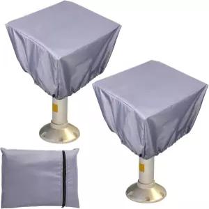 2pcs 보트 시트 커버 방수 600D 헤비 듀티 옥스포드 패브릭 폰툰 캡틴 의자 보관 가방 포함 보호 20x18x14