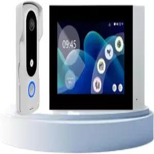 터치스크린 차임벨이 장착된 bqoeesok 유선 7인치 스마트 비디오 초인종 2K 정면 뷰 이벤트 기반 녹화 및