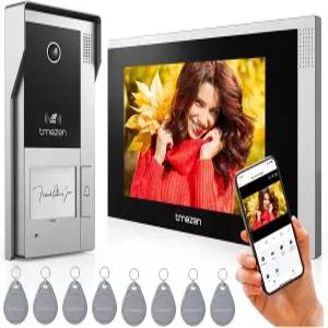 카메라 및 7인치 모니터 IP 유선 비디오 도어폰 1080P 야간 투시 월 요금 없음 원격 잠금 해제 지원 스냅샷