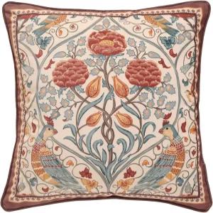 파트레아 디자이너 빈티지 던지기 베개 커버 18인치 x 레드 럭셔리 소프트 더치 벨벳 새 꽃무늬 소파 침대