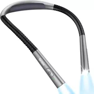 그리틴 북 라이트 케어 4색 및 5밝기 목 리딩 - 스텝리스 디밍 30분 타이머 80시간 이상 런타임 구부릴 수