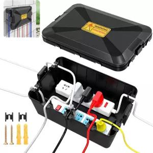 프레시바 대형 야외 전기 박스 12.6x8.27x5.12인치 7개의 케이블이 있는 방수 연결 IP54 연장 코드 커버