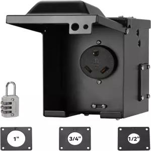 RVINGPRO 30암페어 RV 콘센트 박스 사전 드릴링 125볼트 NEMA TT-30R 플러그 ETL 목록 밀폐형 잠금식 방수