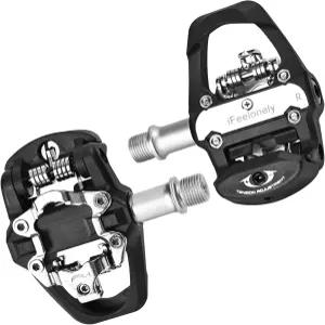 클릿이 있는 운동 실내 자전거 페달 펠로톤 룩 델타 및 시마노 SPD 양면 클립 인 스핀 고정 위한 9/16인치