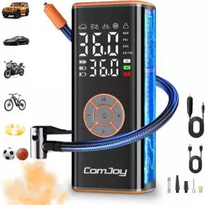 타이어 인플레이터 휴대용 공기 압축기 자동차 무선 펌프 오토바이 자전거 볼용 충전식 디지털 게이지 및