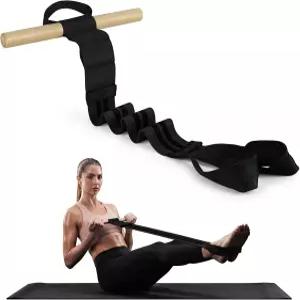 손잡이가 있는 페달 저항 밴드 조절 가능한 수동 장력 훈련 업그레이드 목재 패브릭 복부 허리 팔 다리를