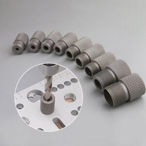 포켓 홀 지그 드릴 슬리브 목공 드릴링 로케이터 가이드 부싱 3 인 1 다우링 4mm 10mm