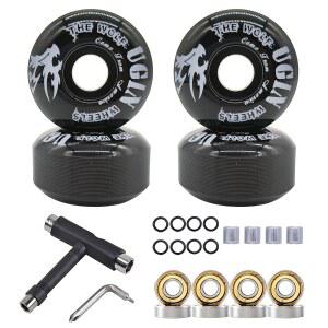 LONTOHCE 스케이트보드 휠 52mm 95A, 공구 세트, 베어링, 세척기, 프리스타일 팁 스트리트