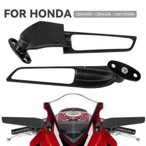 혼다 CBR 650R 650F VFR 400 750 800 VTR1000F 오토바이 미러 수정 된 바람 날개 조정 가능한 회전 백미러