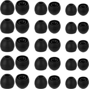 하리엔디 15쌍 실리콘 이어버드 교체용 이어팁 커버 S/M/L 사이즈 이어젤 소프트 이어폰 블랙 이어 쿠션