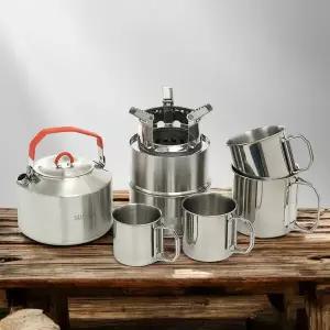 백패킹 휴대용 캠핑 주전자 컵 세트 경량 미니 스토브 조리도구 모음