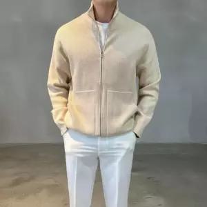 에노브 남자 집업가디건 포켓 니트 골지 하찌 스탠드카라 니트가디건 봄 가을 남성가디건 코튼 간절기