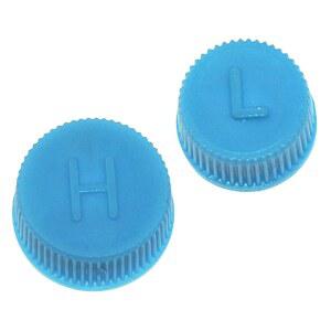 ZIMISI 블루 교체 차량 A/C 밸브 코어 캡, 누수 방지 R134a 에어컨 수리 시스템 충전 포트 대부분의 차량용 고압 캡 씰 키트(2PCS)