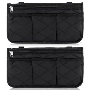 노버라이프 2팩 휠체어 사이드백, 블랙 워커백, 컵 홀더 방수 팔걸이 파우치, 측면 수납 파우치 정리 가방 대부분의 노인용 포켓