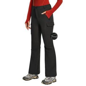 헤이쇼가 스노우 스키 팬츠 여성 방수 소프트쉘 단열 플리스 안감 스노보드 겨울용 등산 바지