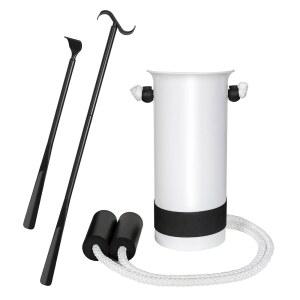 시니어용 양말 보조 키트(양말 보조기 및 드레싱 스틱) - 양말을 신는 도우미 35인치 조절 가능한 연장 신발 뿔 풀러 쉽게 켜고 끌 수 있습니다