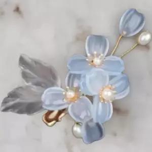 [옷자락]여성 사계절 화려한 꽃 진주 헤어핀
