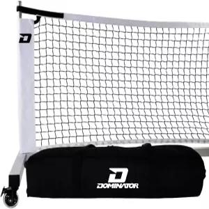 도미네이터 표준 휴대용 피클볼 네트 - 실내/외 규정 USAPA 준수 온 휠 롤링 보관 가방 및 잠금 포함
