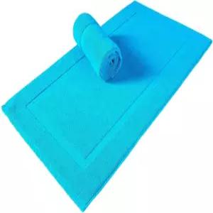 살바코스 100 터키식 면 목욕 매트 세트 2피스 - 20x34인치 호텔 스파 컬렉션 부드럽고 흡수력이 뛰어나며