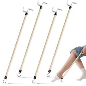 겔린 4개 27인치 노인 장애인용 롱 드레싱 스틱 바지 신발 양말 셔츠 일상 생활 보조 고관절 교체 요양원 필수품