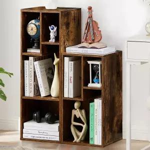 VECELO 좁은 책장 세트 9.3인치 10-12.8인치 하드커버 큐브 수납 거실 침실 홈 오피스용 독립형 2/3단 2팩